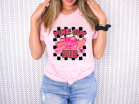 Pink Out Aces Checkered Background 61244 DTF transfer