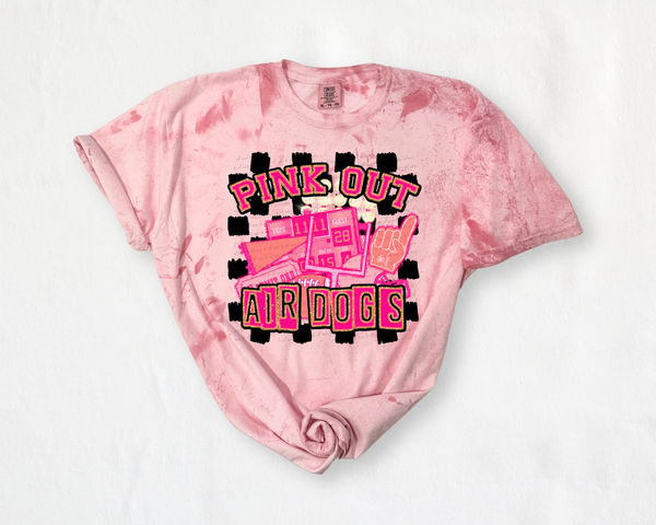 Pink Out Air dogs Checkered Background 61248 DTF transfer