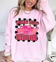 Pink Out Air Airedales Checkered Background 61249 DTF transfer