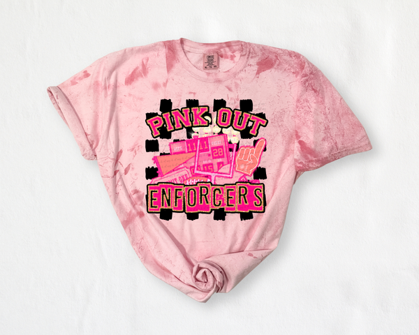 Pink Out Enforcers Checkered Background 61372 DTF transfer