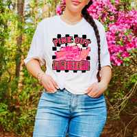 Pink Out Foresters Checkered Background 61392 DTF transfer