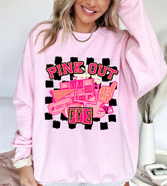 Pink Out Fys Checkered Background 61395 DTF transfer