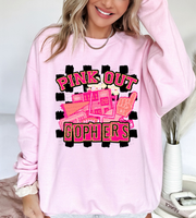 Pink Out Gophers Checkered Background 61404 DTF transfer