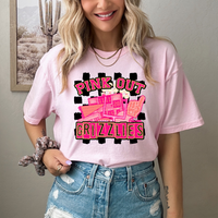 Pink Out Grizzlies Checkered Background 61409 DTF transfer