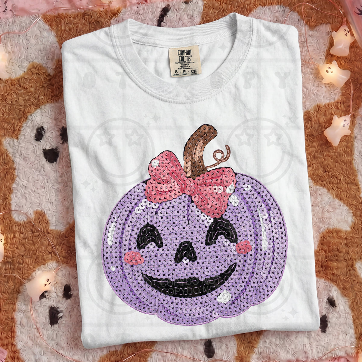 Purple sequin pumpkin (HW) DTF Transfer