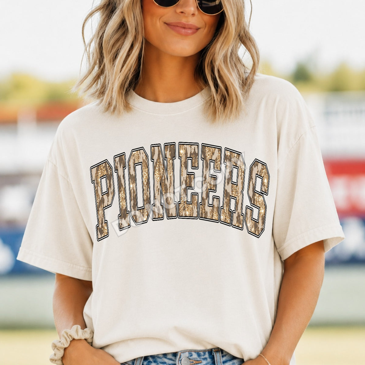 Pioneers leopard and gold arched (Parker) DTF transfer
