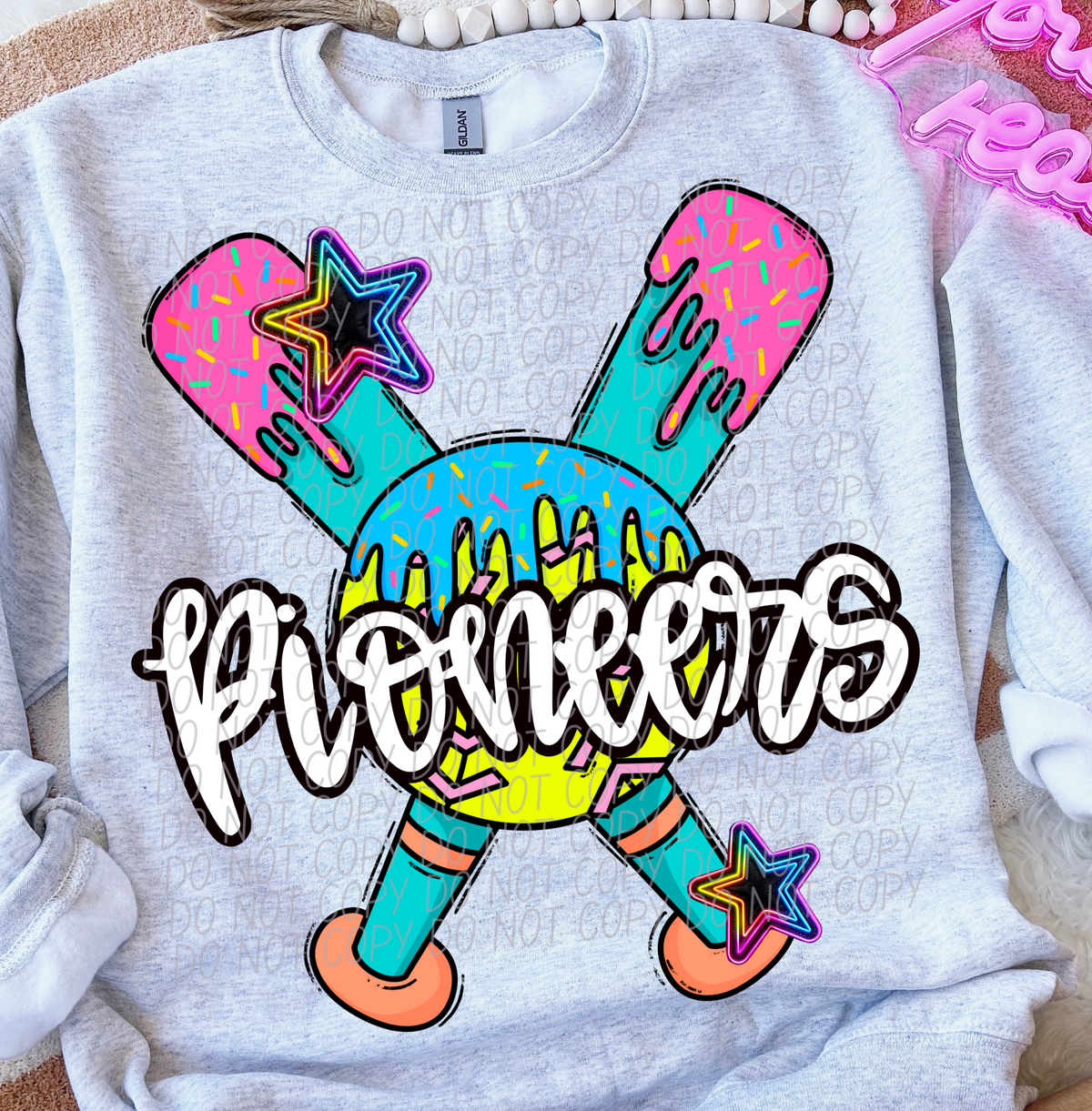 Dripping softball Pioneers (CITY) DTF transfer