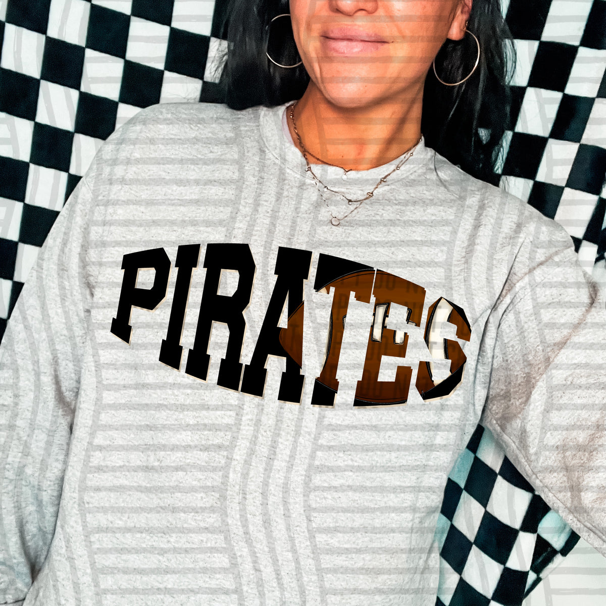 Pirates varsity clipped football (Caplinger) DTF transfer
