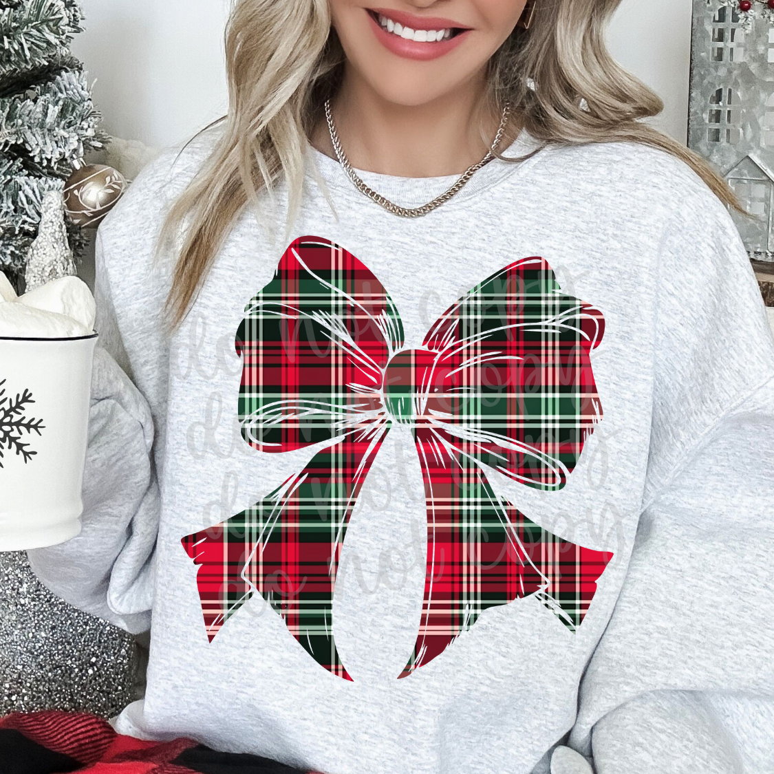 Plaid Christmas bow (Parker)  DTF Transfer