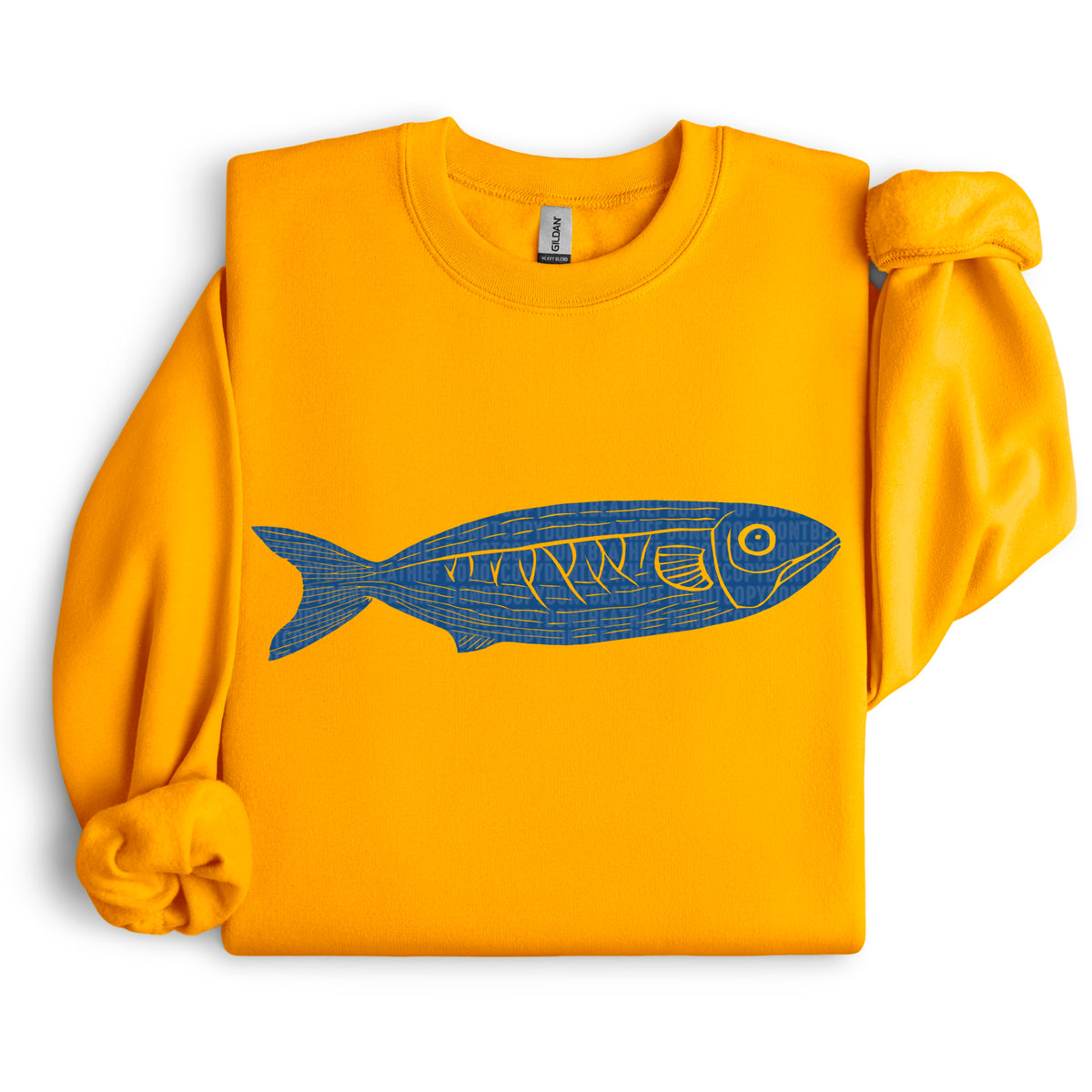 Navy blue fish 106034 DTF transfer