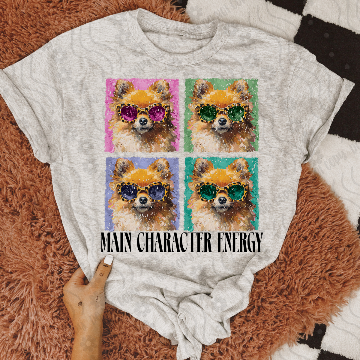 Pomeranian Retro Vibe Main Character Energy 108335 DTF transfer