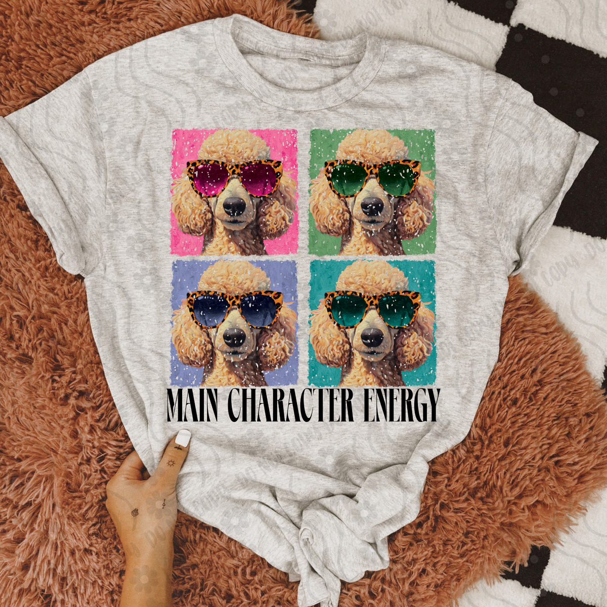 Poodle Retro Vibe Main Character Energy 108336 DTF transfer