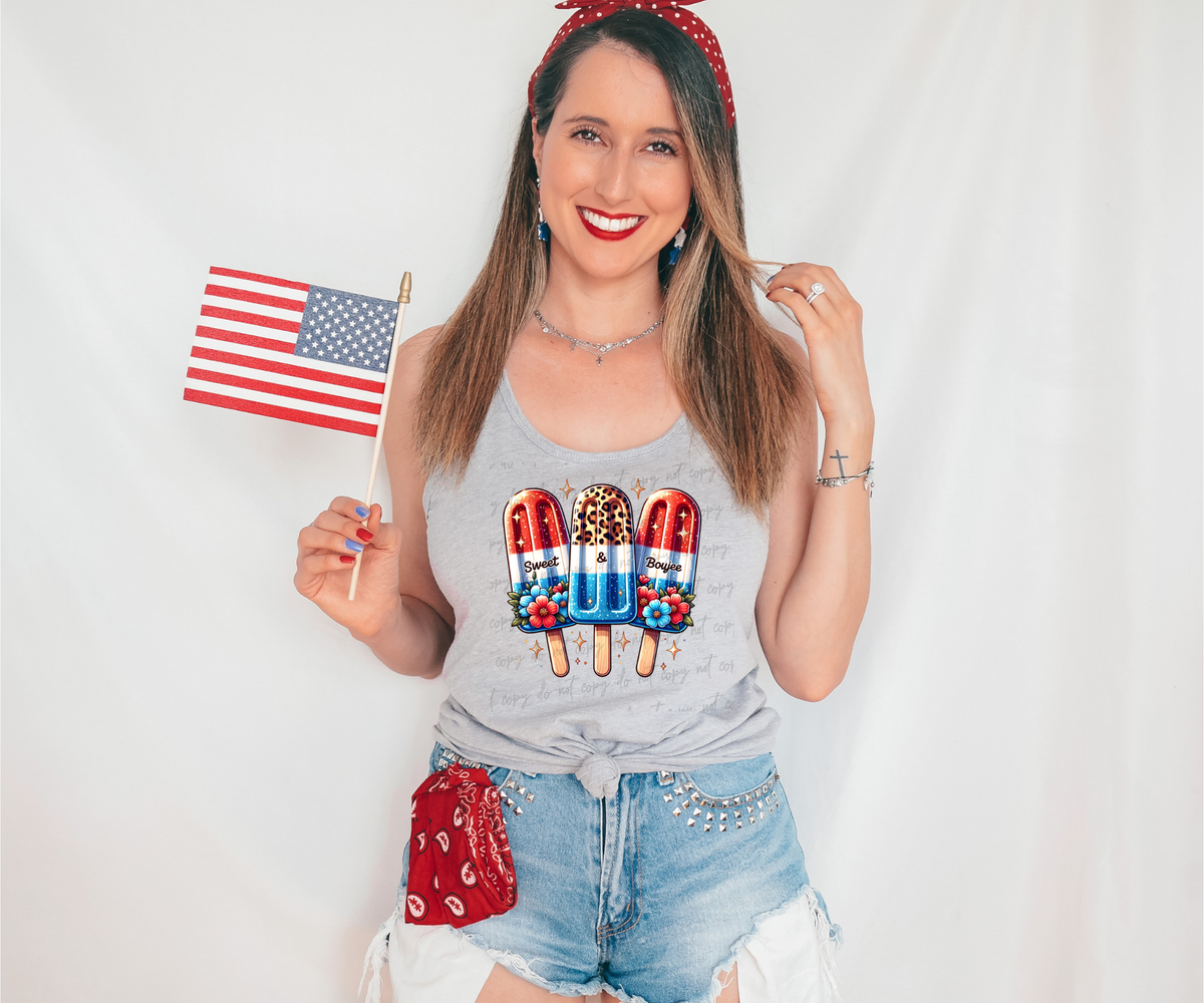 Leopard patriotic popsicles 28842 DTF Transfer
