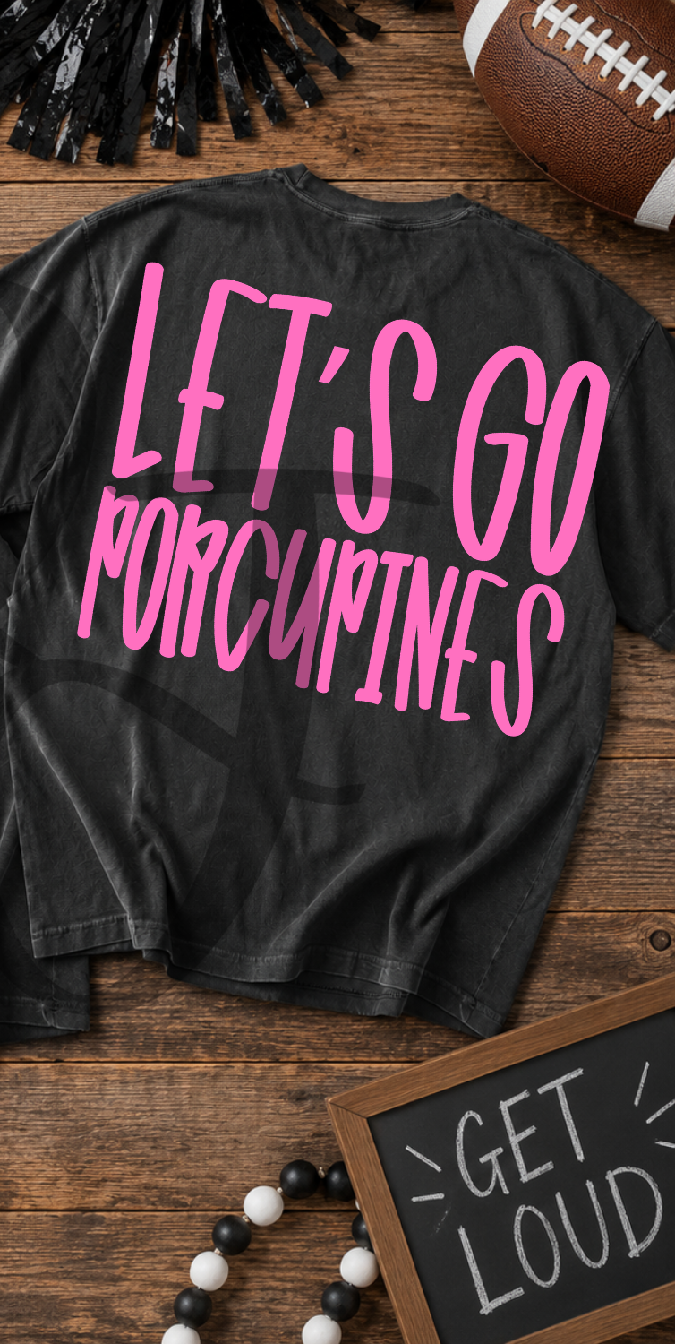 Lets go porpcupines- pink (Parker) DTF Transfer