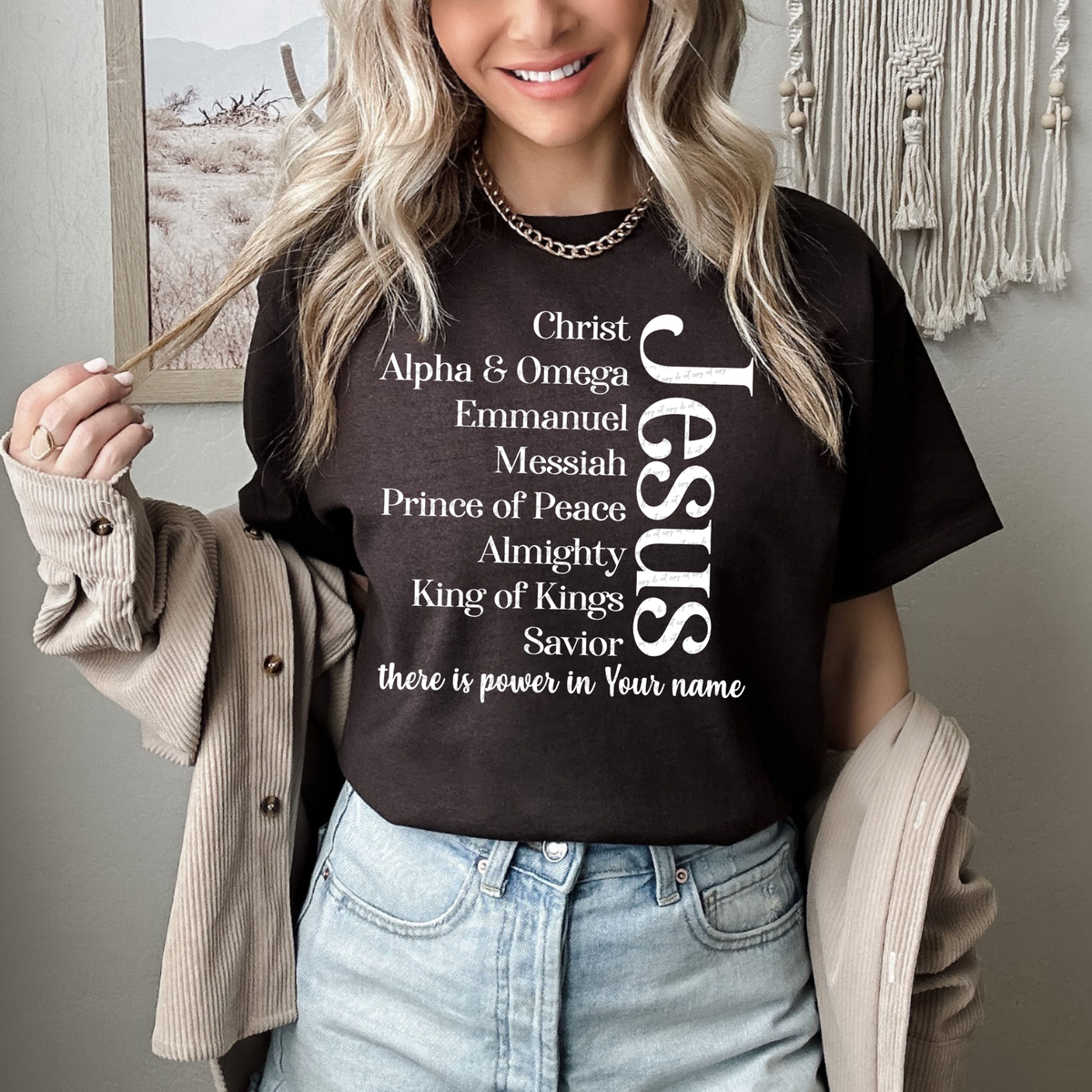 Jesus Names There Is Power In Your Name White 54258 DTF transfer