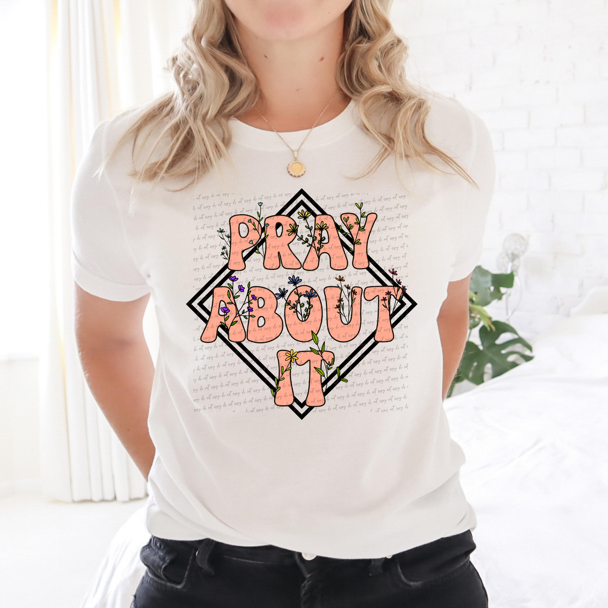 Pray About It Diamond Frame 116005 DTF Transfer