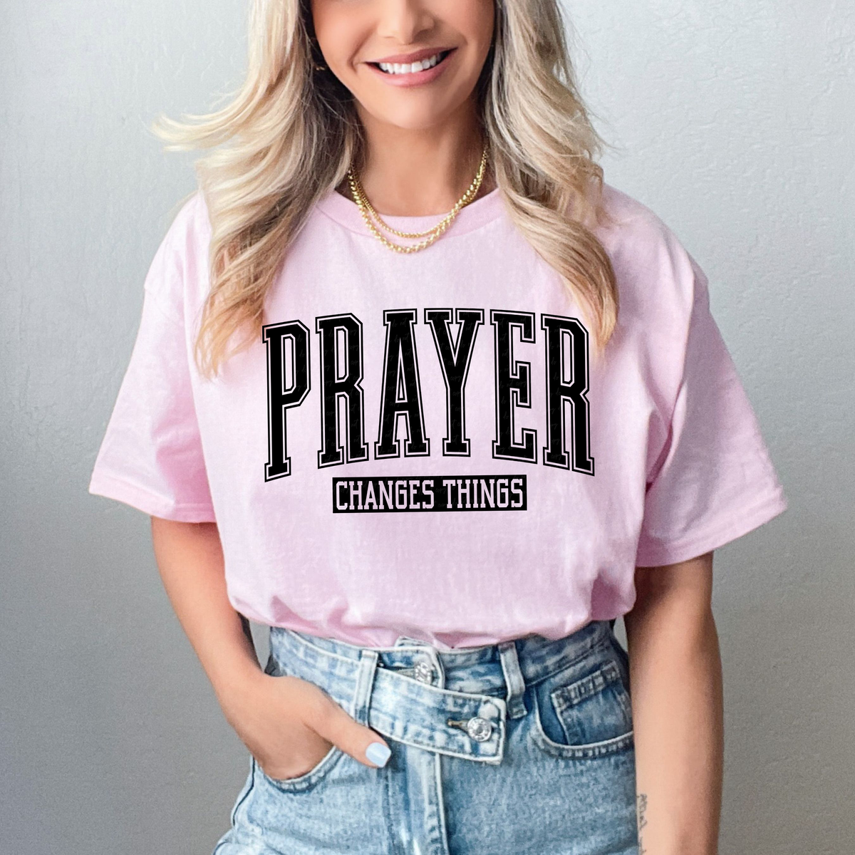 Prayer Changes Things Black 108822 DTF transfer