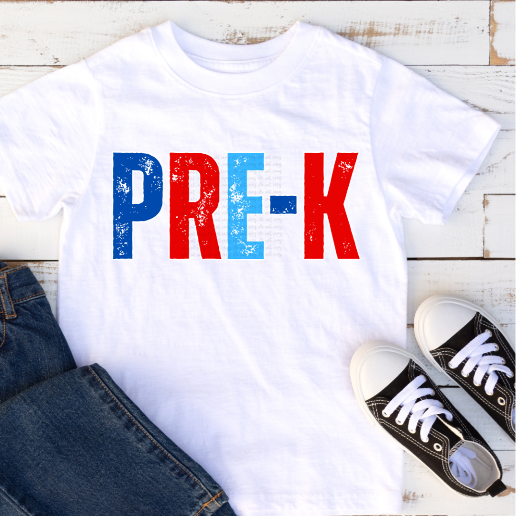 Pre-K red blue (Parker) DTF transfer