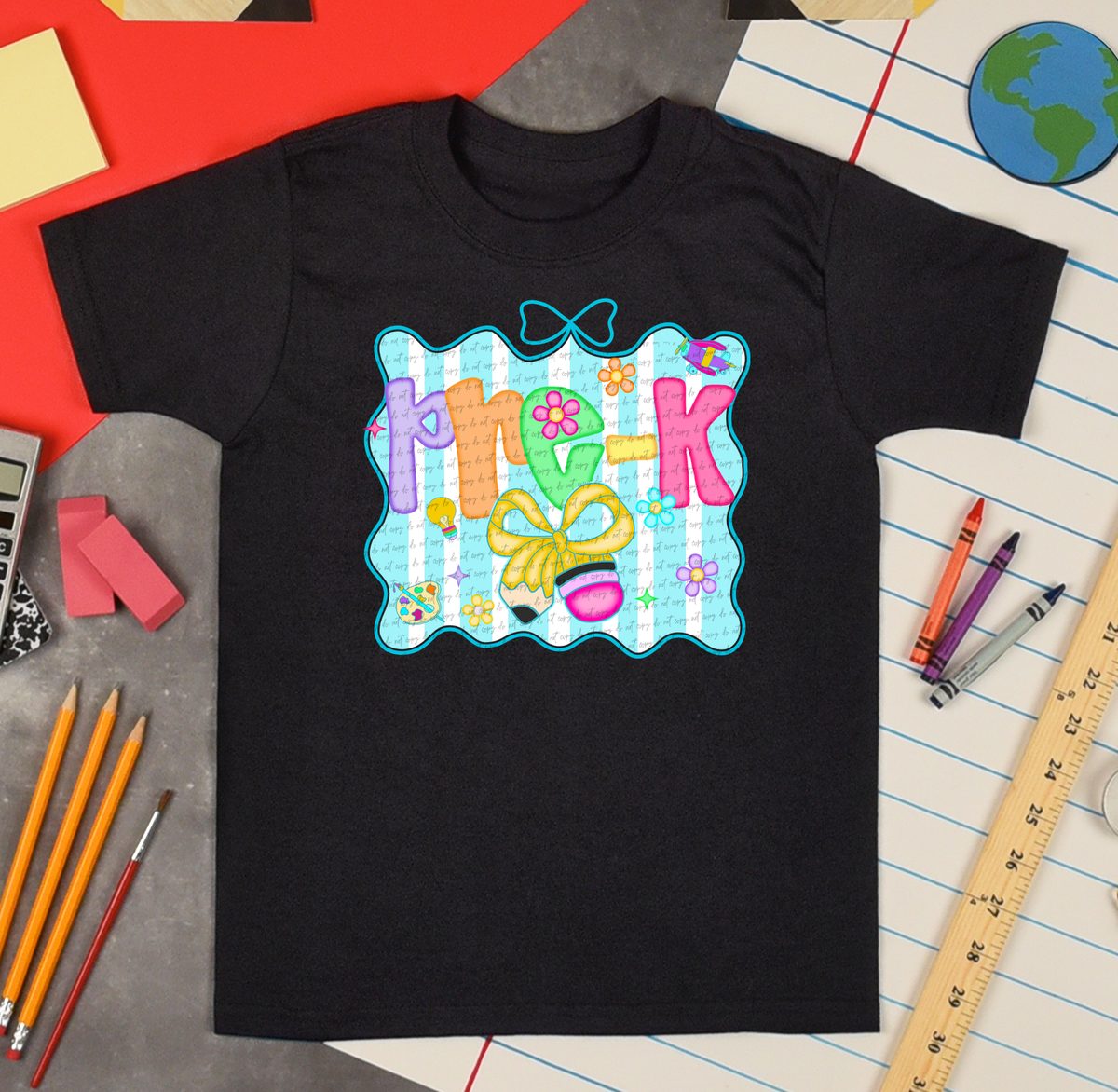 Pre-K Colorful Stripe Background 108697 DTF transfer