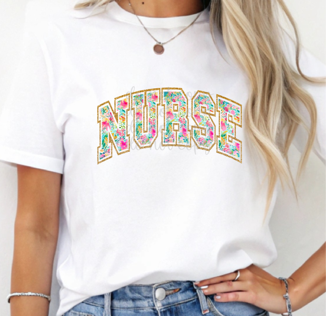 Preppy floral nurse (Parker) 101033 DTF transfer