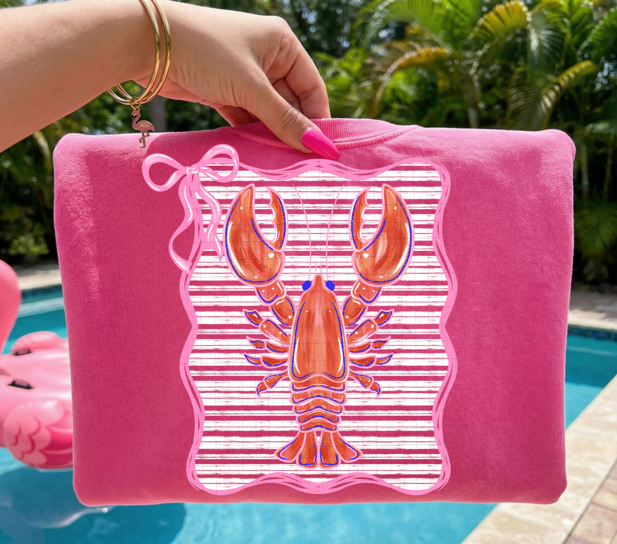Preppy lobster PINK frame (40e) DTF Transfer