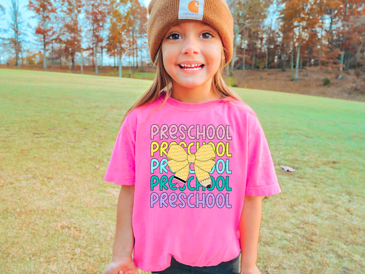 Preschool Word Stacked (Pencil Bow) 42226 DTF transfer