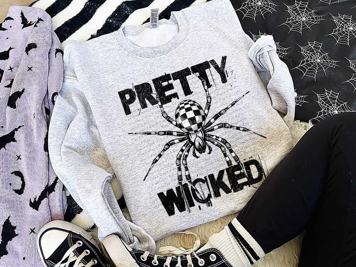Pretty Wicked Spider Checkered 59248 DTF transfer