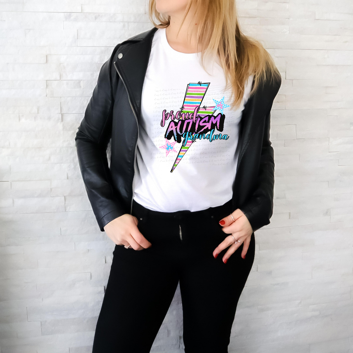 Proud Autism Grandma Lightning Bolt 117939 DTF transfer