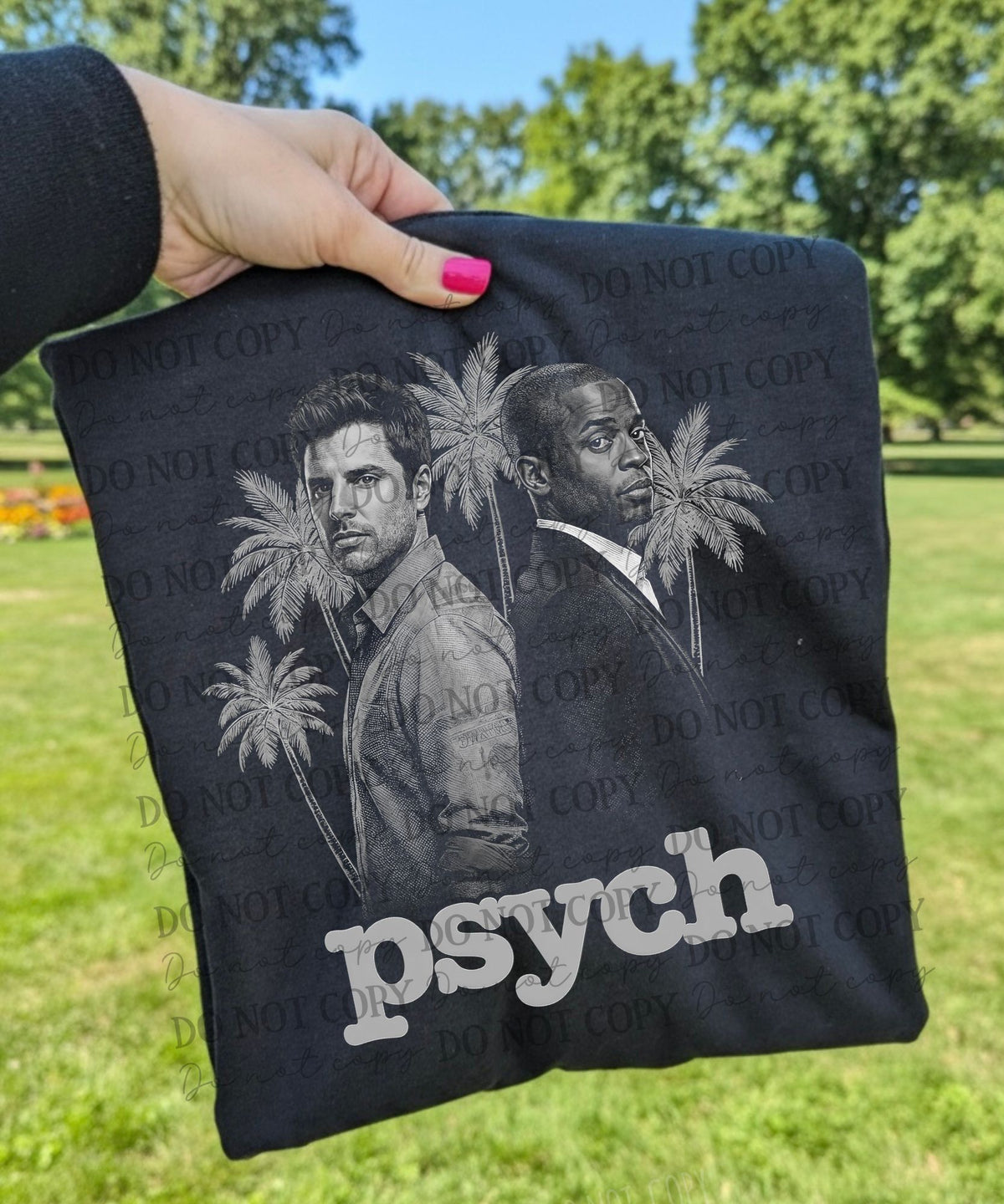 Psych monochrome (Starlight) DTF Transfer