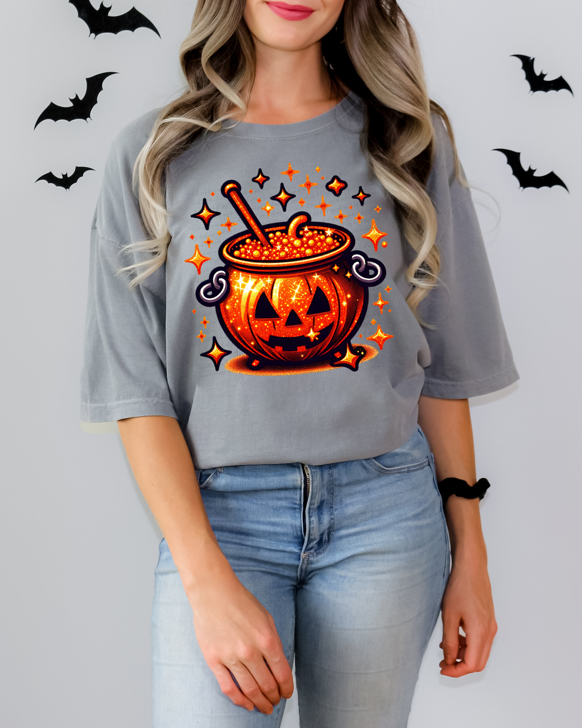 Pumpkin Cauldron Sparkle 108780 DTF transfer