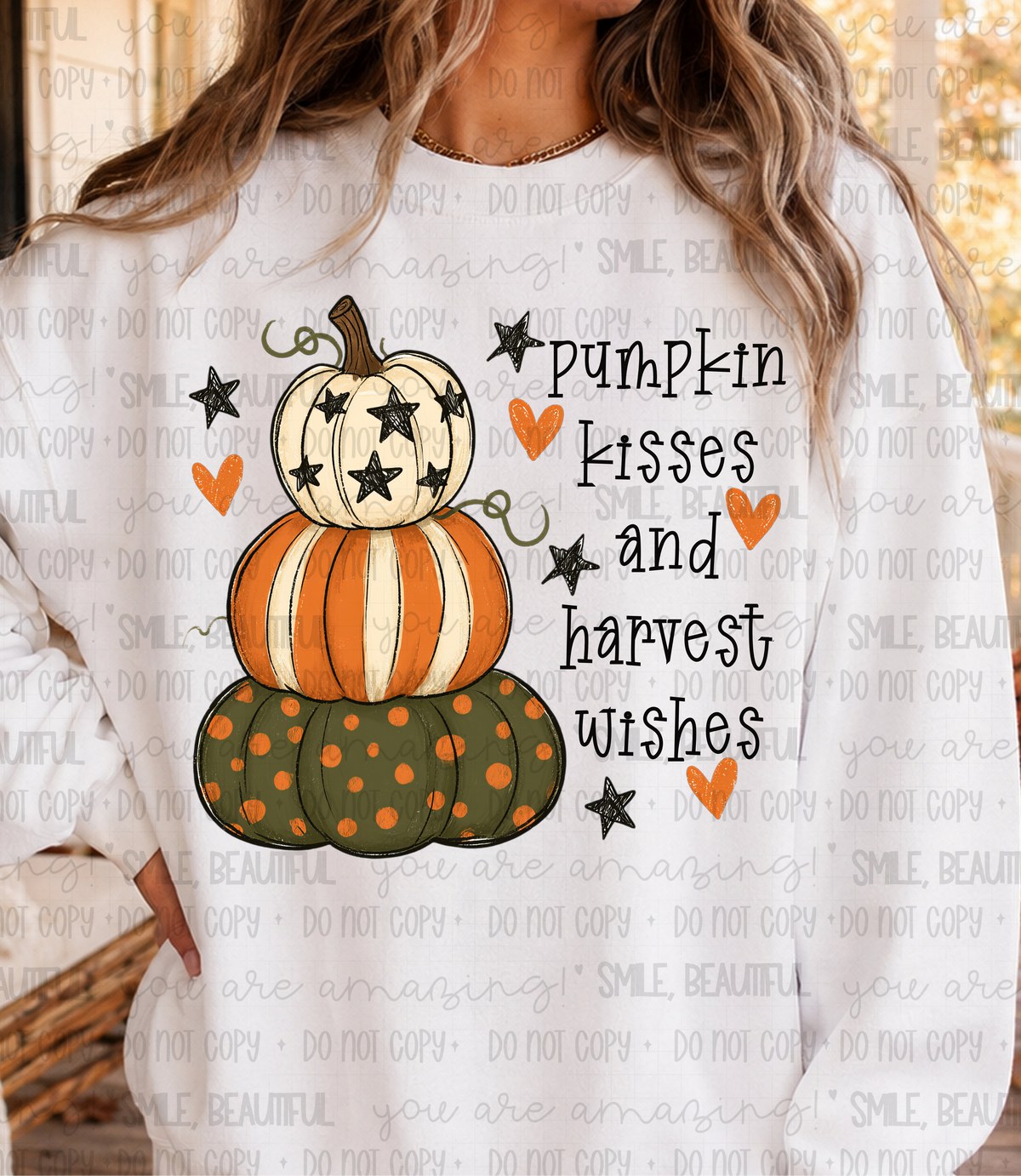 Pumpkin kisses and harvest wishes (MD) DTF Transfer