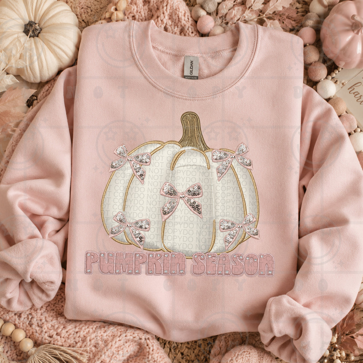 Pumpkin season PINK bows (HW) DTF Transfer