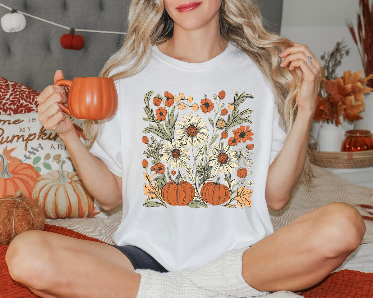 Pumpkins Floral Collage 108922 DTF transfer