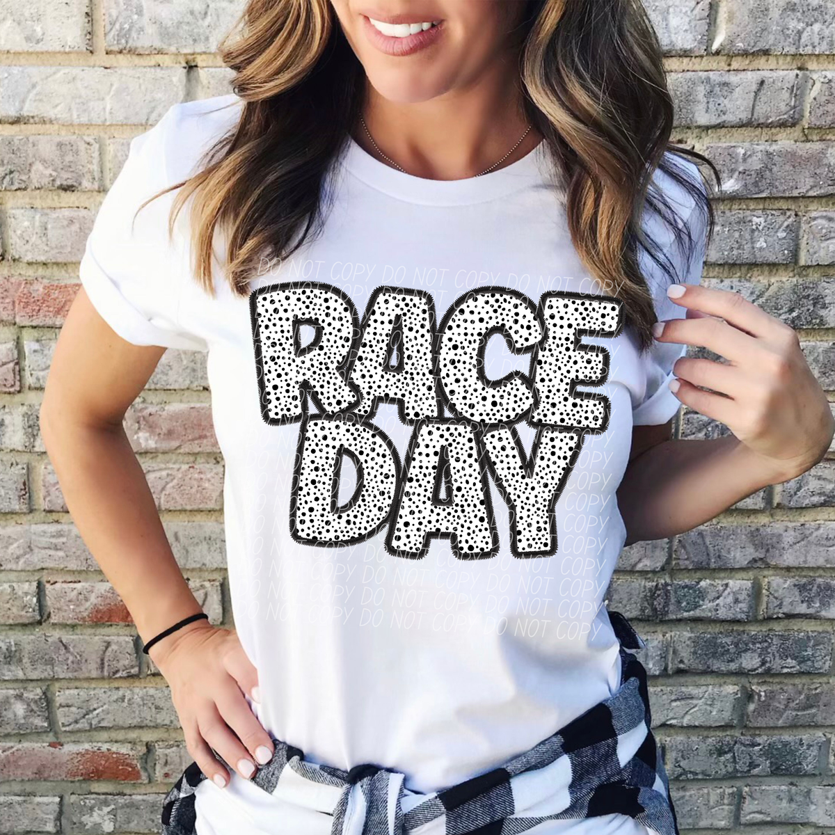 Race Day Dotted Text Dotted 66200 DTF transfer