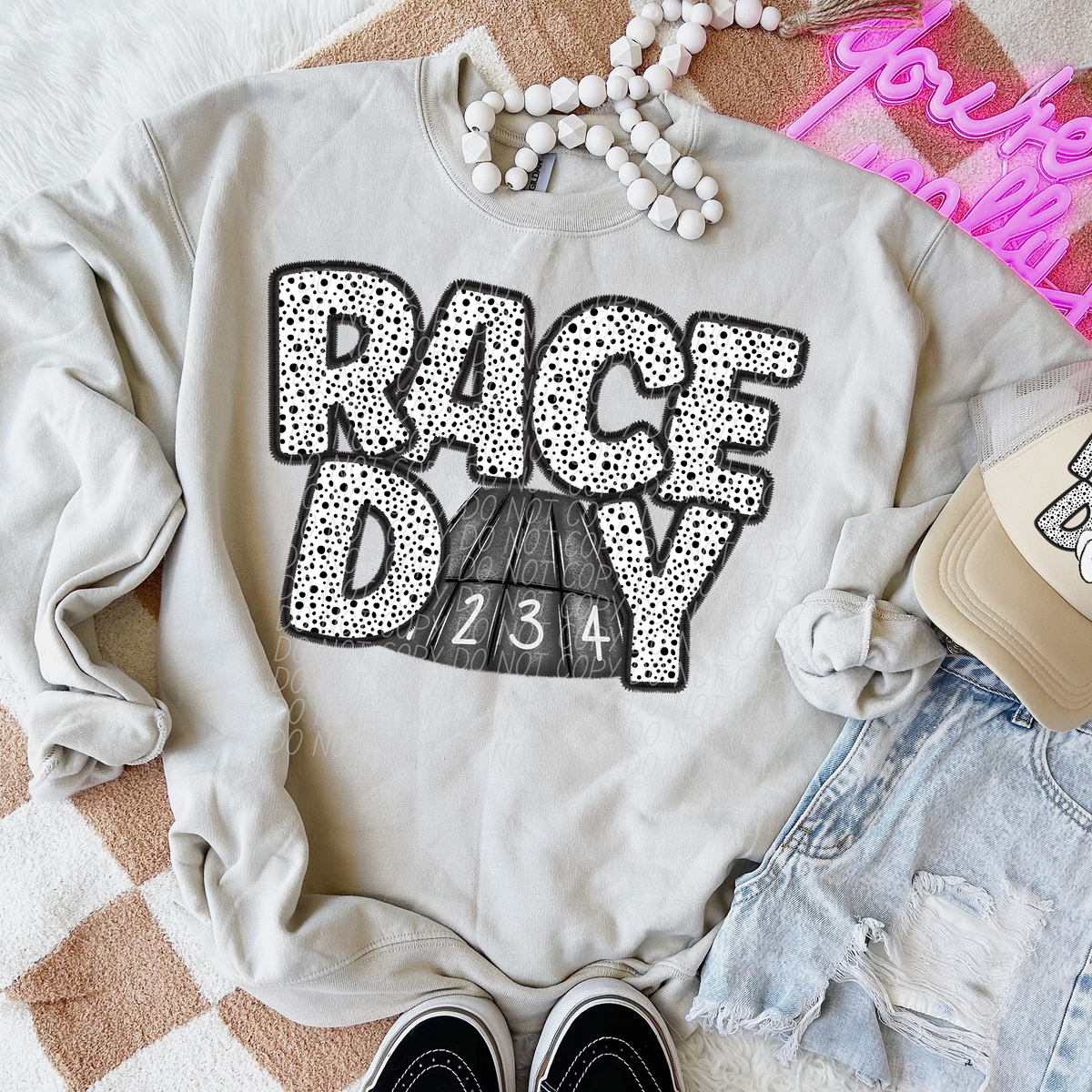 Race Day Track Dotted 66202 DTF transfer