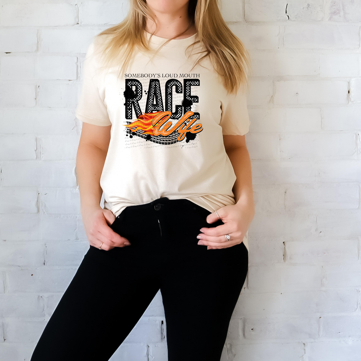 Somebody's Loud Mouth Race Wife 42533 DTF transfer