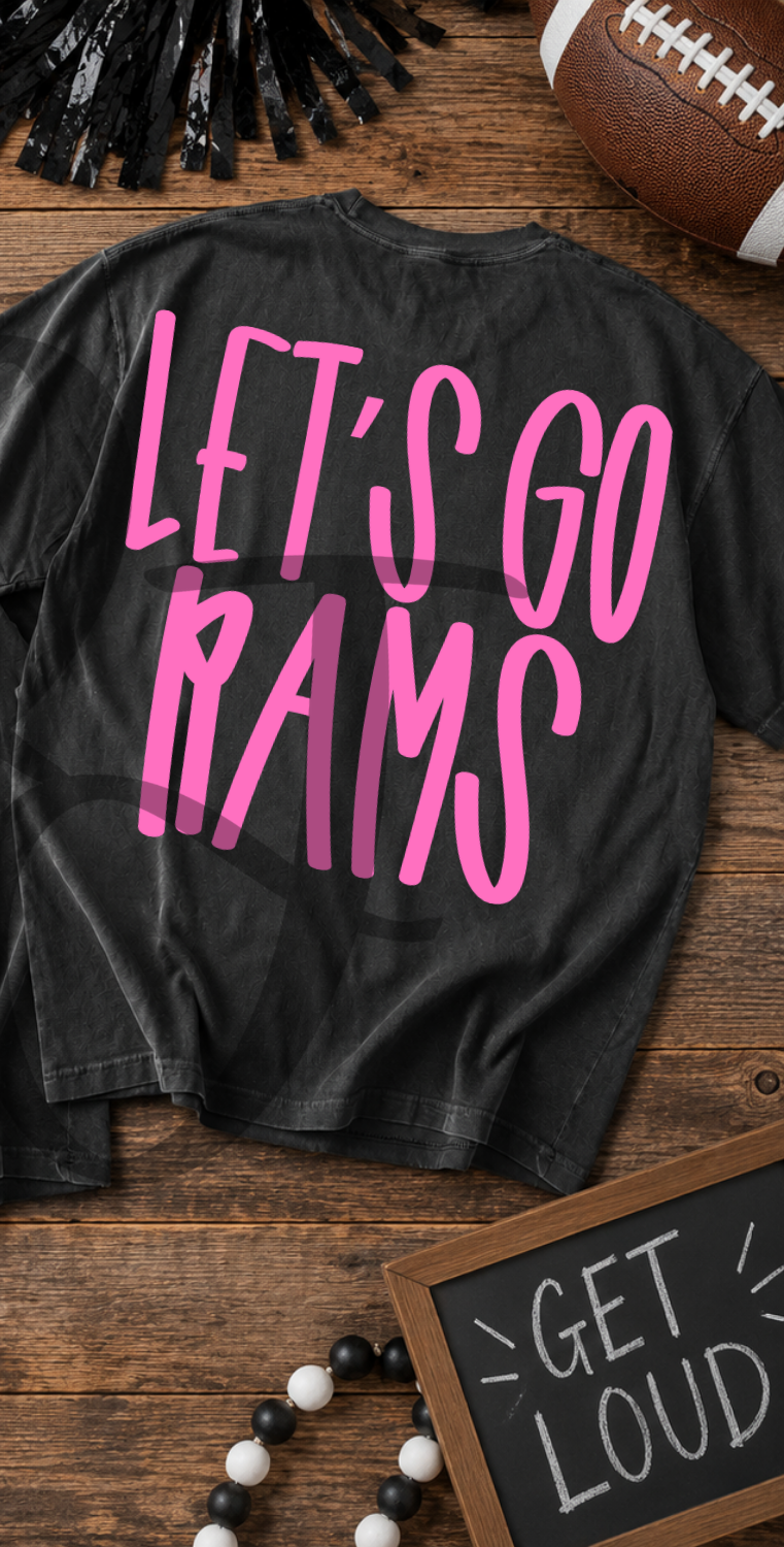 Lets go rams- pink (Parker) DTF Transfer
