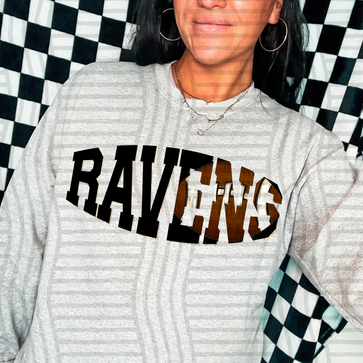 Ravens varsity clipped football (Caplinger) DTF transfer