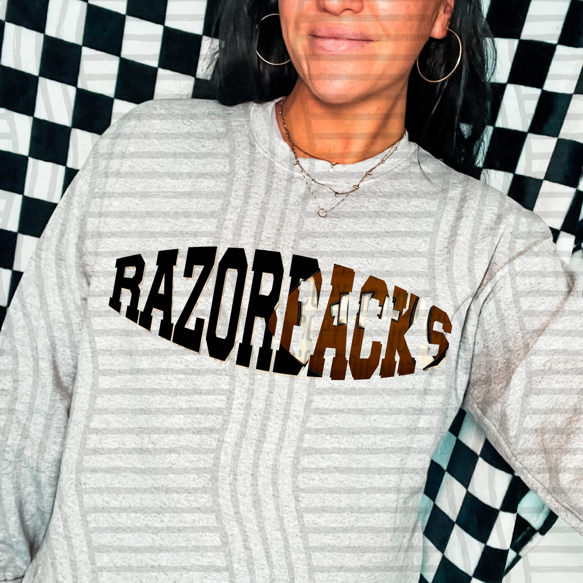 Razorbacks varsity clipped football (Caplinger) DTF transfer