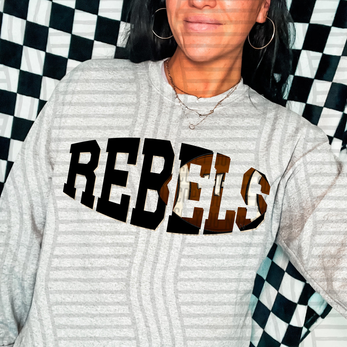 Rebels varsity clipped football (Caplinger) DTF transfer