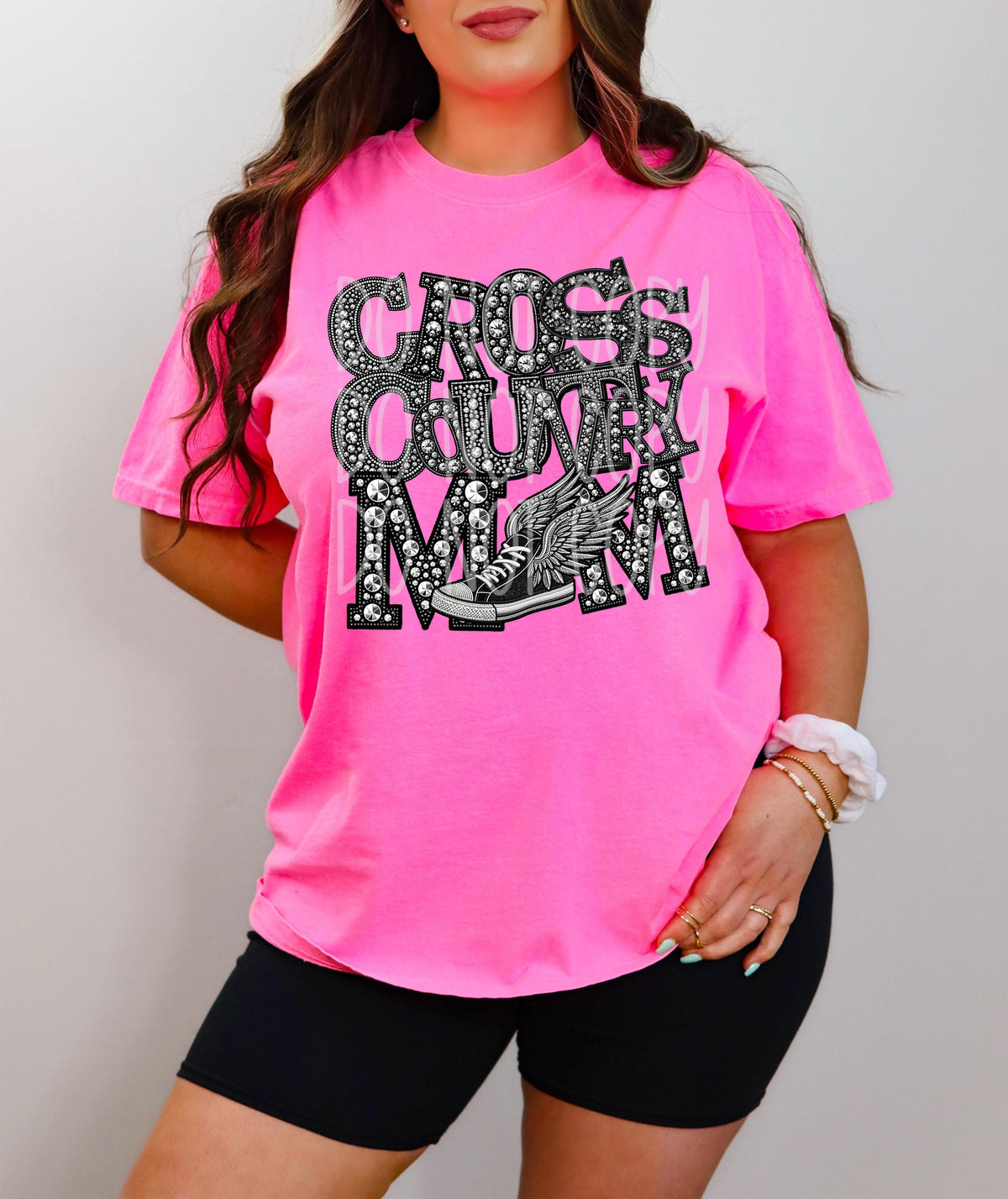 Cross country mom RHINESTONE DTF transfer
