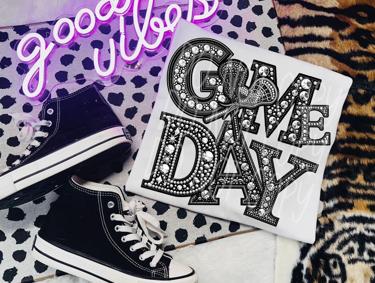 Game day LACROSSE RHINESTONE DTF transfer