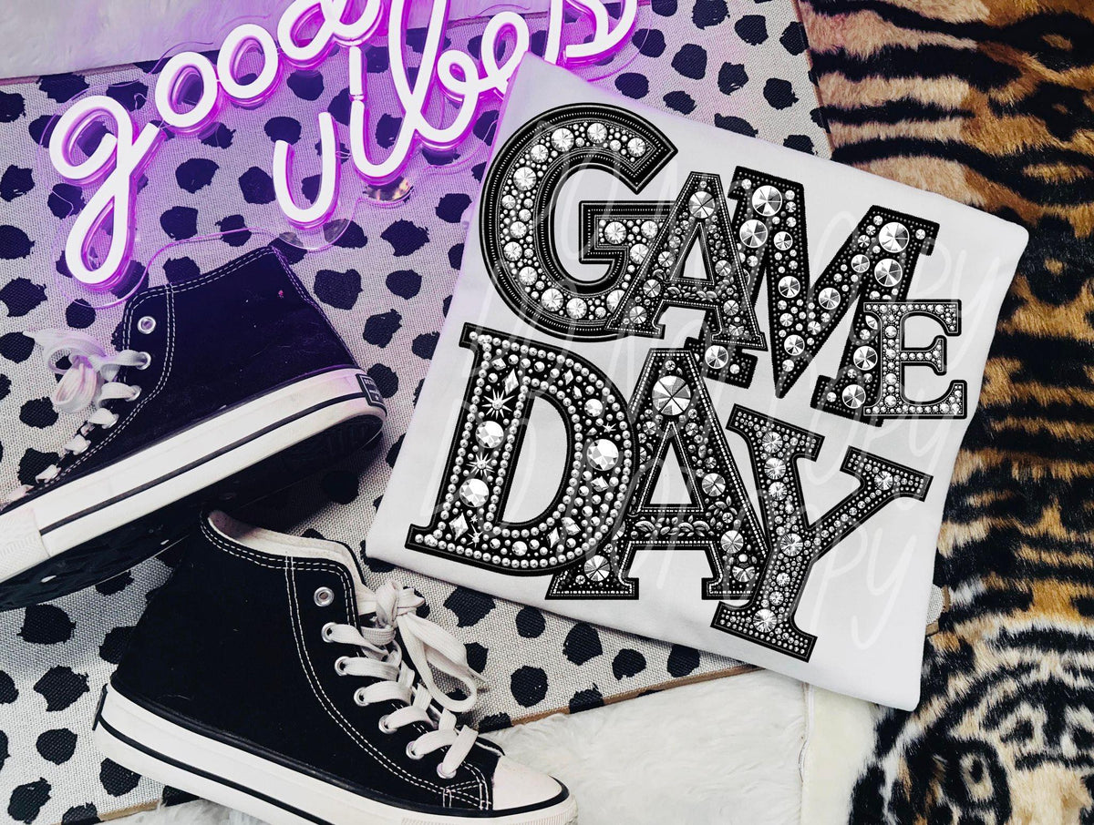 Game day PLAIN RHINESTONE DTF transfer
