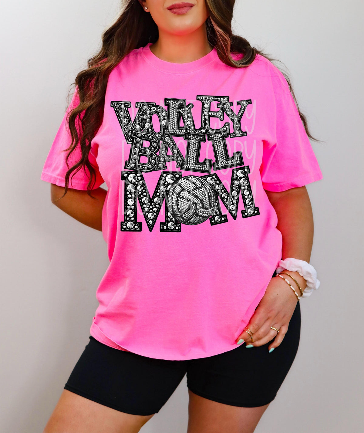 Volleyball mom RHINESTONE DTF transfer