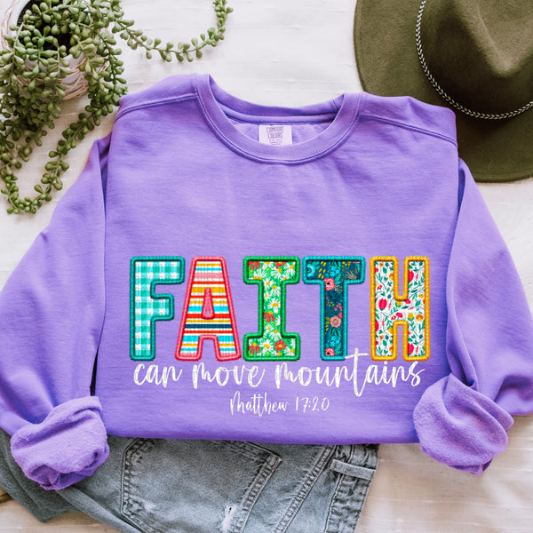 Faith can move mountains spring and white font exclusive DTF transfer