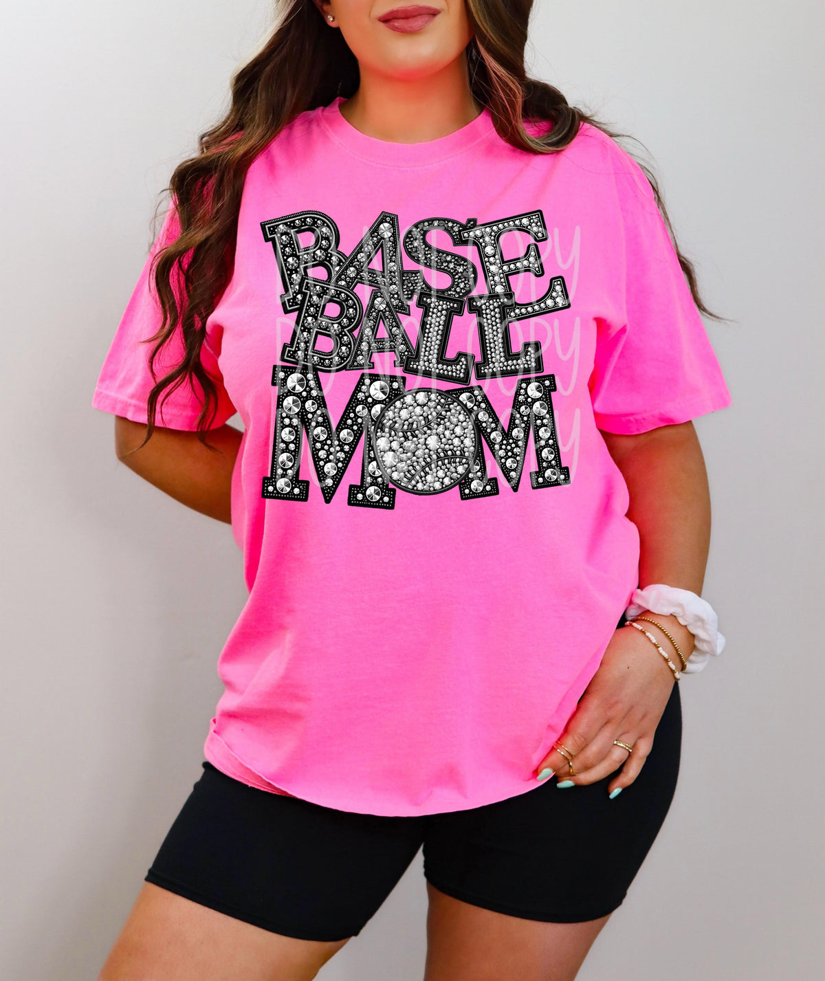 Baseball mom RHINESTONE DTF transfer
