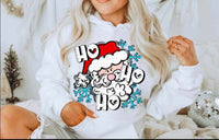 Ho ho ho santa with snowflakes DTF TRANSFER