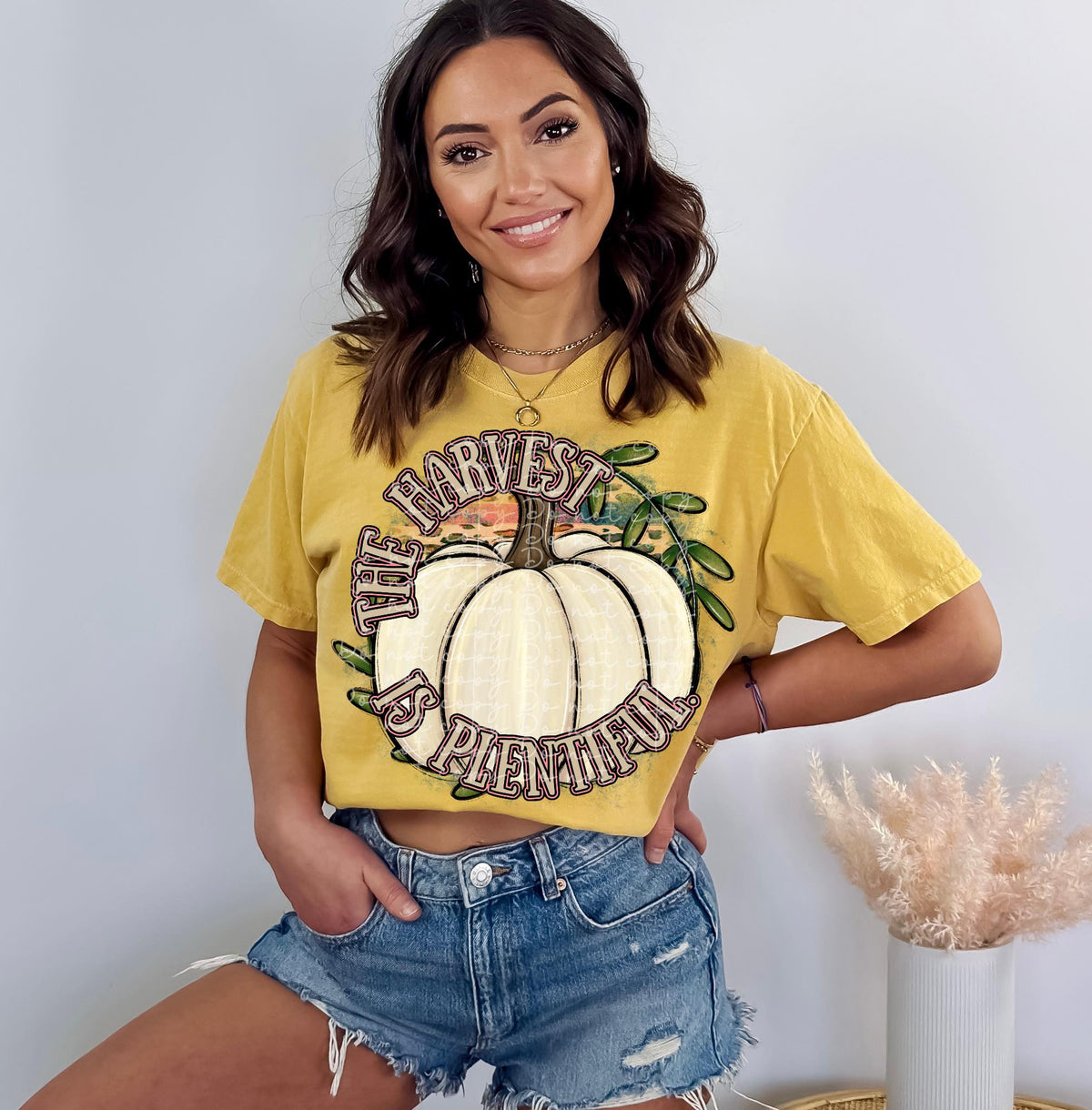 The harvest is plentiful cream pumpkin 2196 DTF TRANSFER