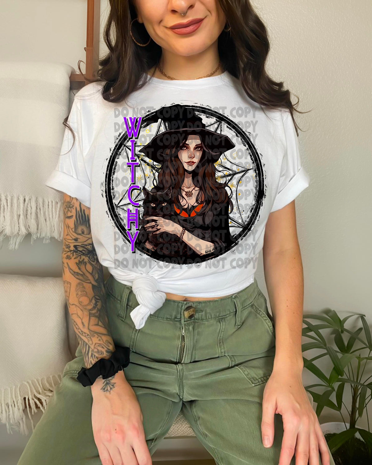 Witchy (witch in web circle) 2234  DTF TRANSFER