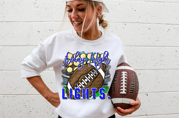 Friday night lights (football with stadium background)   2393 DTF TRANSFER